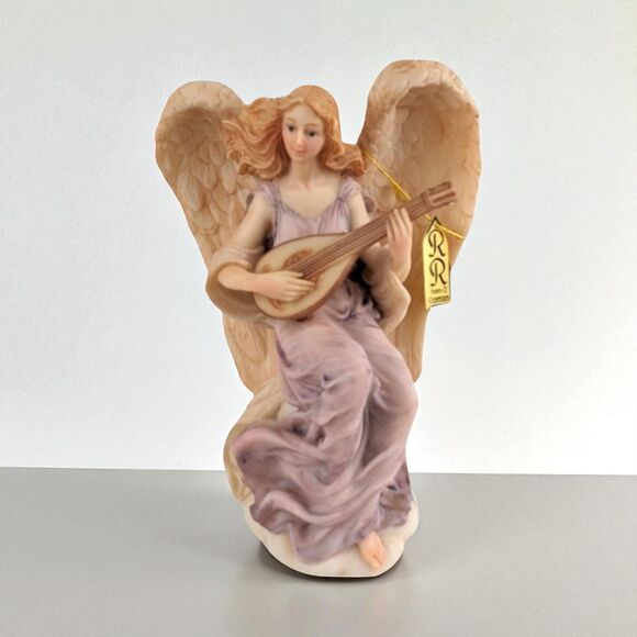 Vintage Roman Seraphim Classics Lydia "Winged Poet" Angel Figurine with Harp - Picture 1 of 7
